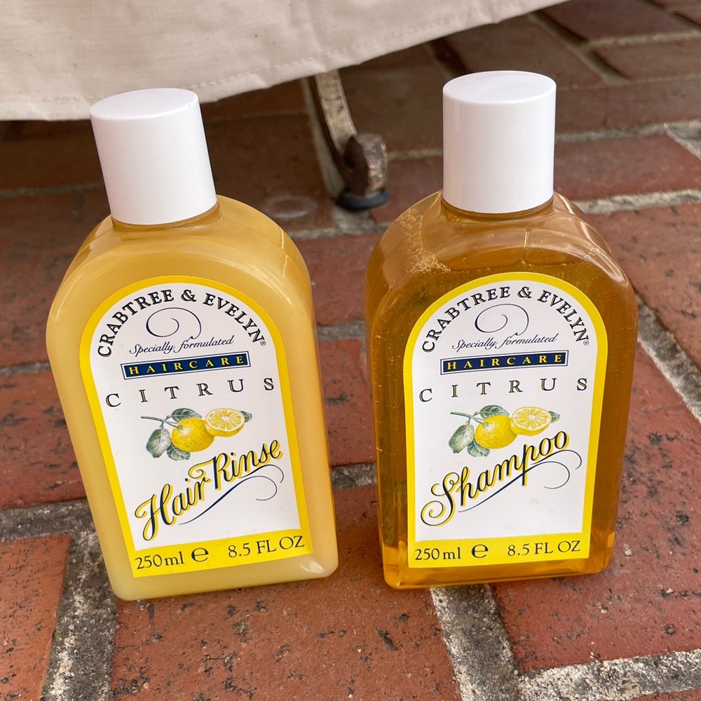 Vtg set of 1994 Crabtree & Evelyn Citrus Shampoo and Hair Rinse~ 100% full